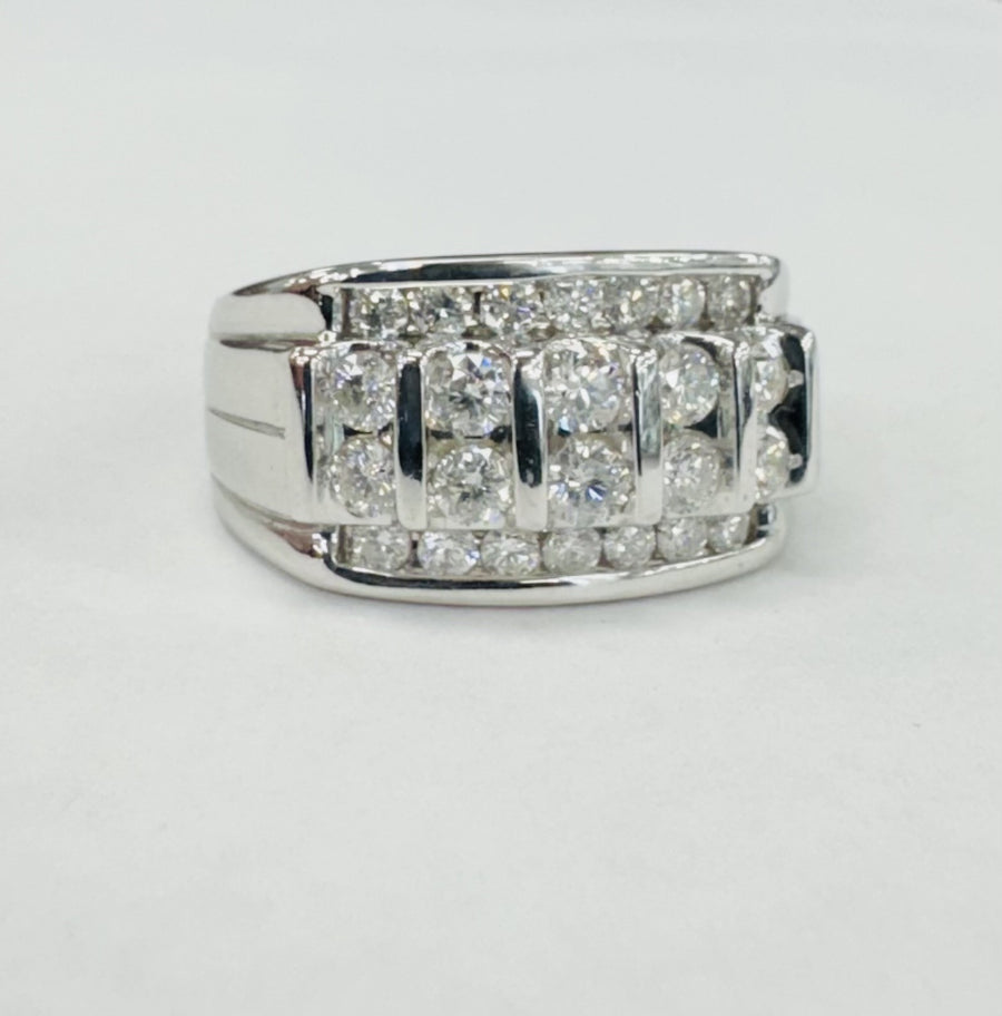 White Gold 1 1/2CTW Mens Diamond Ring