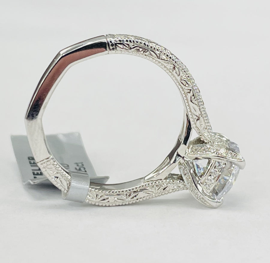 Noam Carver - Premium Vintage Inspired Hidden Halo White Gold Diamond Setting