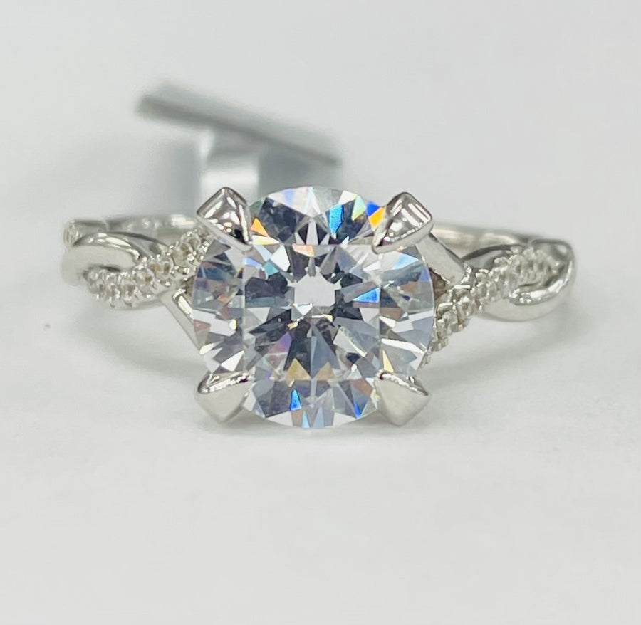 Noam Carver - Premium Twist Hidden Halo Diamond Engagement Ring