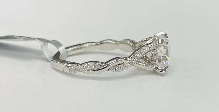 Noam Carver - Premium Twist Hidden Halo Diamond Engagement Ring