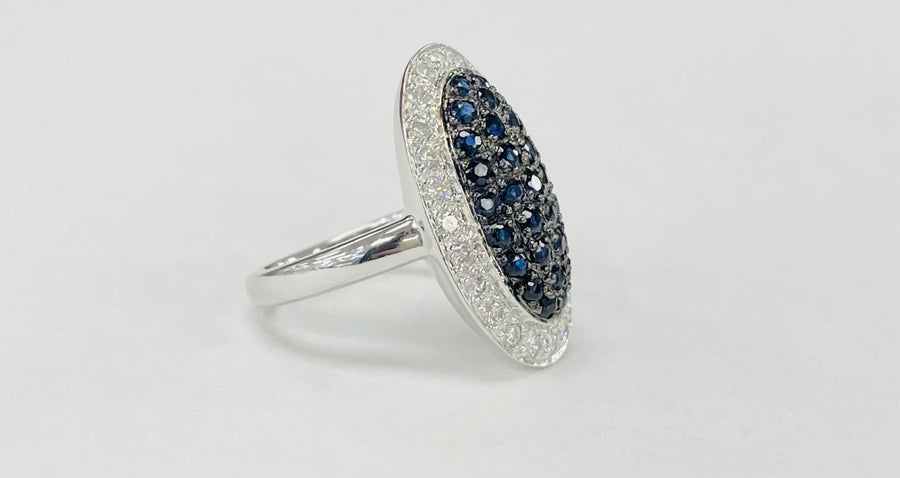 Estate Sapphire And Diamond Mosaic Ring