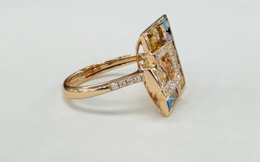 Bellarri - Multi-Colored Gemstone And Diamond Modern Ring