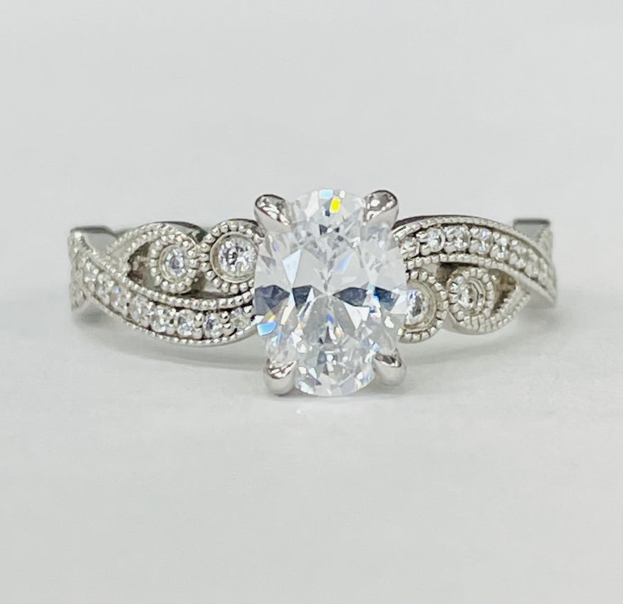 Romance - Vintage Inspired Oval Diamond Setting