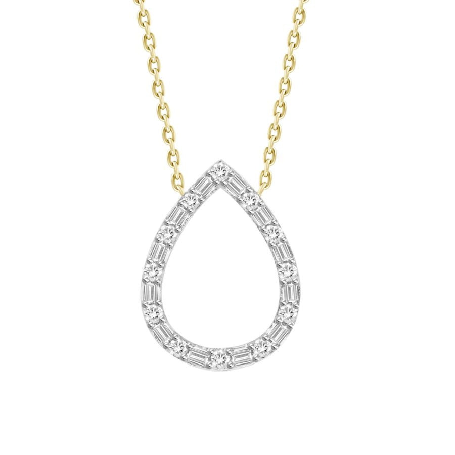 Yellow Gold Pear Diamond Necklace