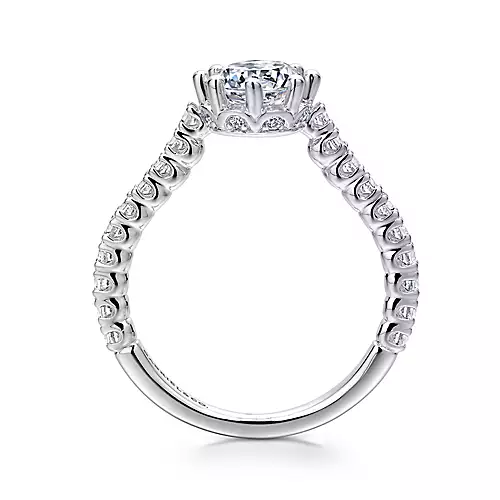 Angelina - 14K White Gold Round Diamond Engagement Ring