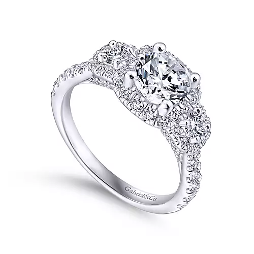 Lavender - 14K White Gold Round Diamond Engagement Ring