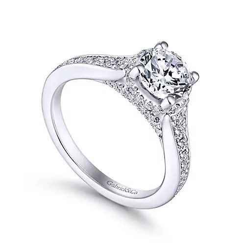 Eden - 14K White Gold Round Diamond Engagement Ring