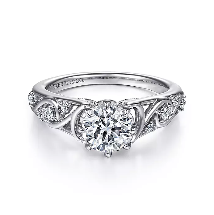 Bennett - 14K White Gold Round Diamond Engagement Ring