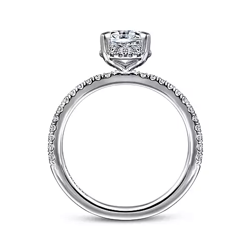 Hart - 14K White Gold Hidden Halo Oval Diamond Engagement Ring