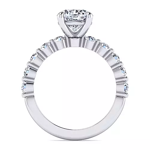 Silvey - 14K White Gold Round Single Prong Diamond Engagement Ring