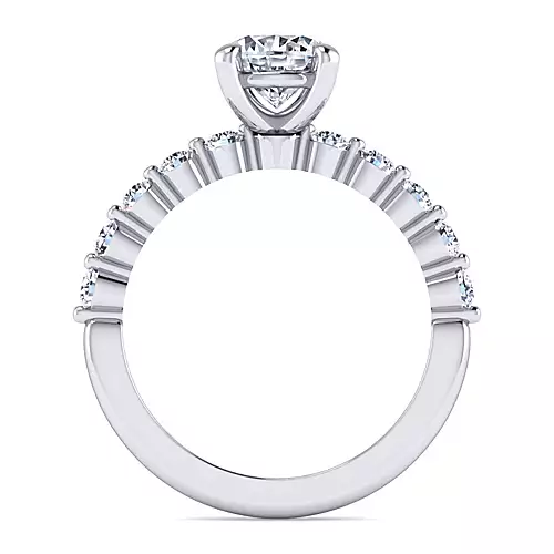 Silvey - 14K White Gold Round Diamond Engagement Ring