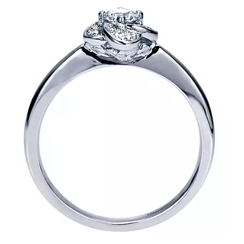 Nevada - 14K White Gold Round Halo Diamond Engagement Ring