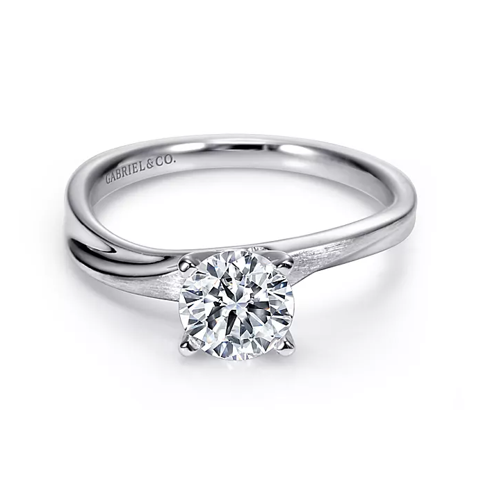Hattie - 14K White Gold Round Diamond Engagement Ring