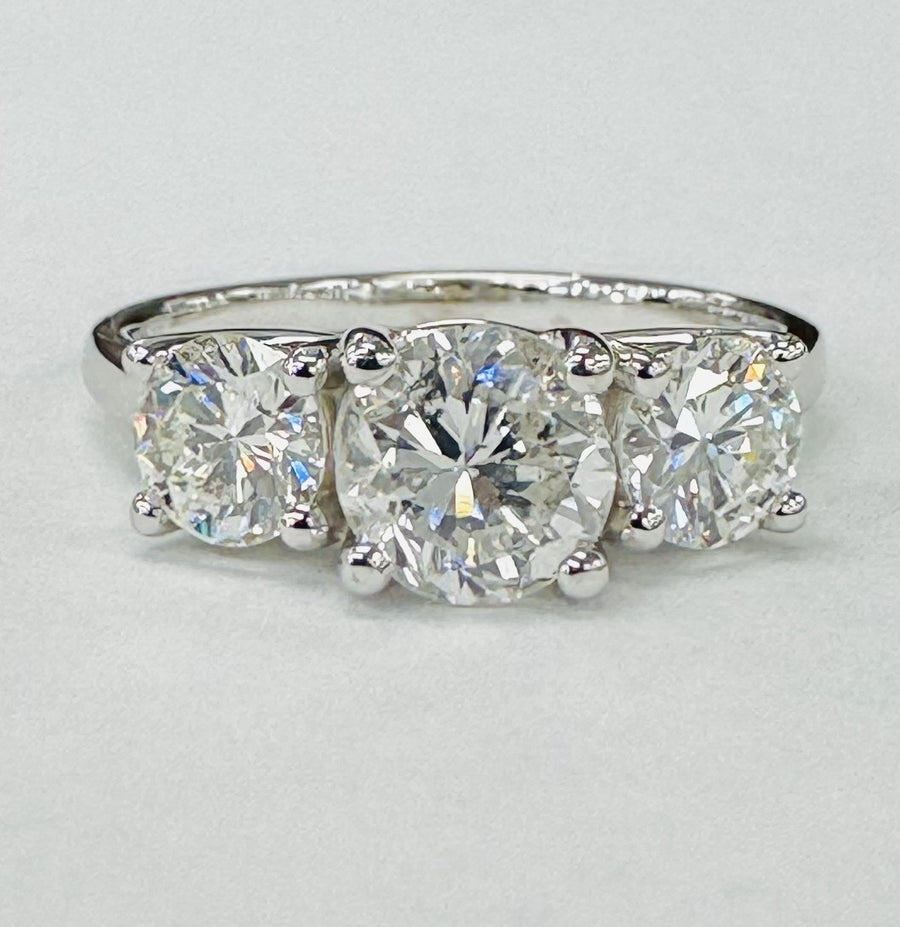 Tidewater Classic - White Gold 2CTW Three Stone Diamond Engagement Ring