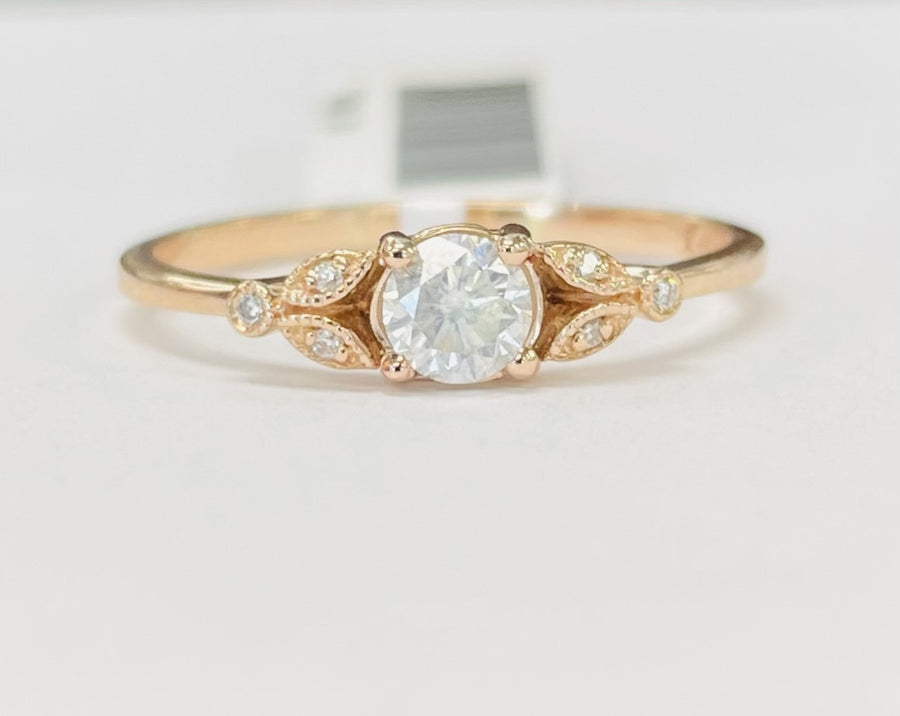 Floral Rose Gold Diamond Ring