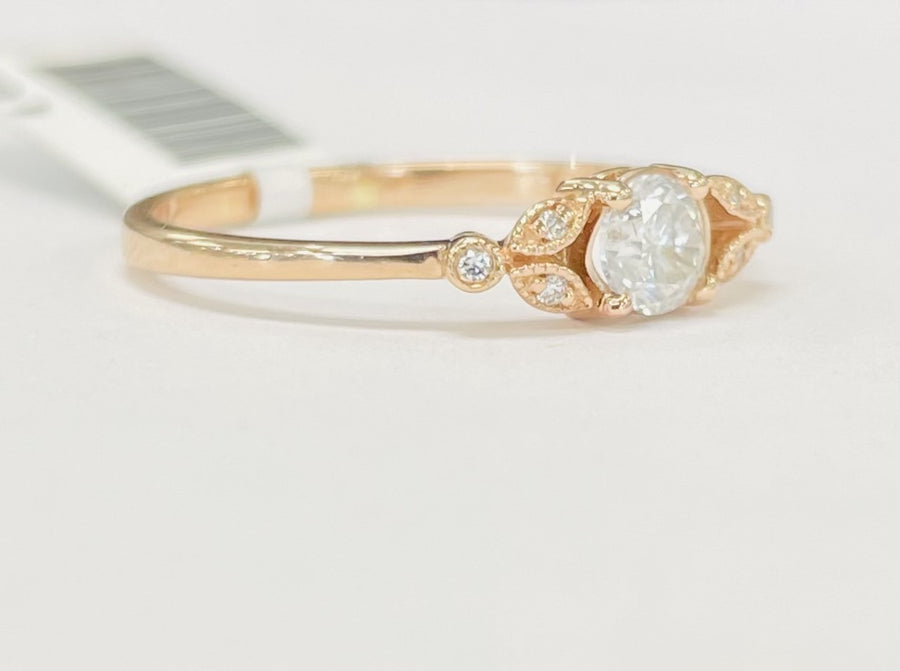 Floral Rose Gold Diamond Ring