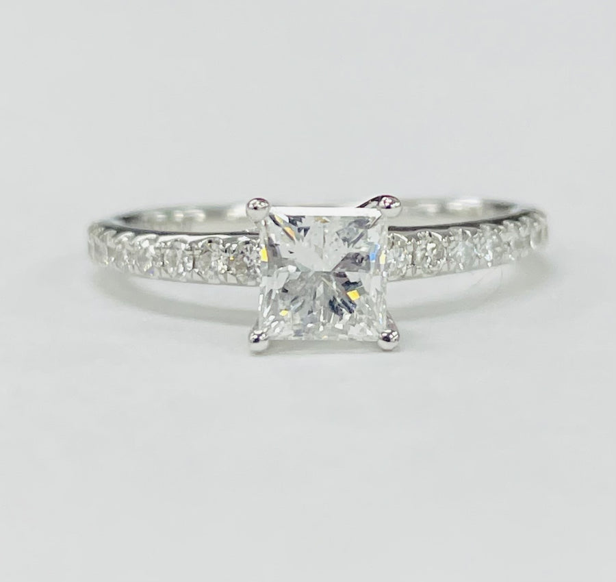 White Gold 1CTW Certified Diamond Engagement Ring