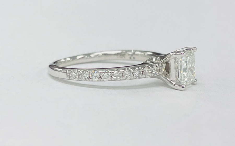 White Gold 1CTW Certified Diamond Engagement Ring