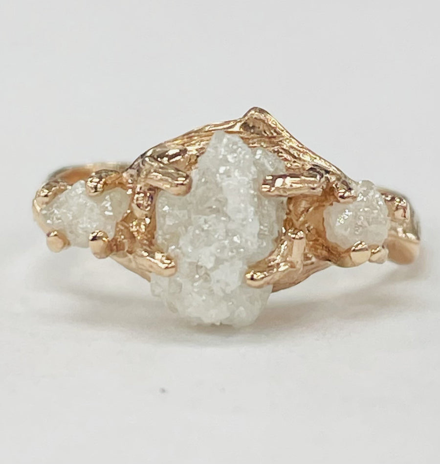 Rose Gold Nature Inspired Rough Diamond Engagement Ring