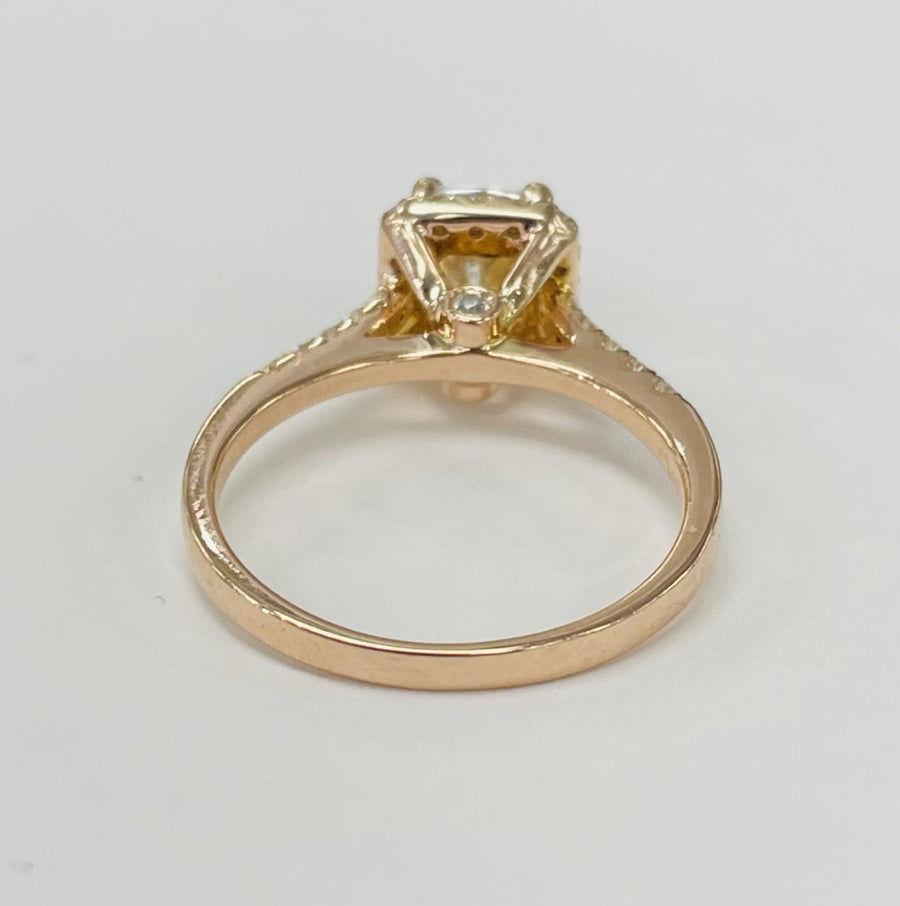 Rose Gold GIA Certified Diamond Halo Engagement Ring