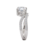 Semi-Mount Diamond Wave Band Engagement Ring