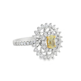 18KT Vintage Inspired Fancy Yellow GIA Diamond Engagement Ring