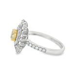 18KT Vintage Inspired Fancy Yellow GIA Diamond Engagement Ring