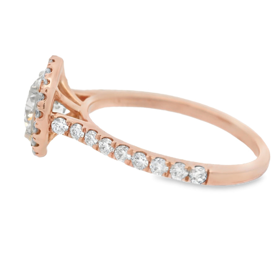 Rose Gold Halo 1.15CT VS GIA Certified Diamond Engagement Ring