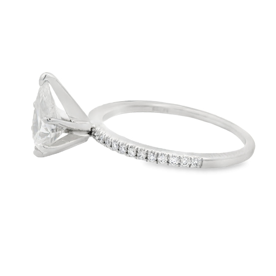1CT Pear GIA Certified Diamond Accented Engagement Ring