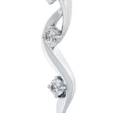 14K White Gold 4 Stone Pendant