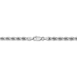 Quality Gold 10KT White Gold Rope Chain – 30in Length, 4mm Semi-Solid Necklace