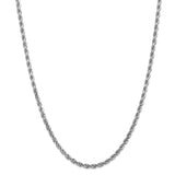 Quality Gold 10KT White Gold Rope Chain – 30in Length, 4mm Semi-Solid Necklace