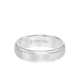 Triton 11-2133 – 6mm Tungsten Carbide Wedding Band with Satin Finish Center & Step Edge, Comfort Fit
