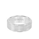 Triton 11-2320 – 8mm Tungsten Carbide Wedding Band with Satin Finish Center & Bevel Edge, Comfort Fit