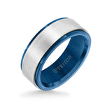 Triton 11-6078 – 8mm Tungsten Carbide Wedding Band with Satin Brush Finish Center & Step Edge, Comfort Fit