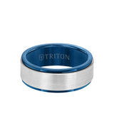 Triton 11-6078 – 8mm Tungsten Carbide Wedding Band with Satin Brush Finish Center & Step Edge, Comfort Fit