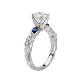 Sapphire and Diamond Semi-Mount Ring
