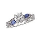 Sapphire and Diamond Semi-Mount Ring