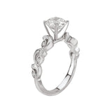 Romance - Elegant Swirl Floral Diamond Setting