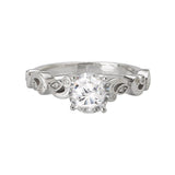 Romance - Elegant Swirl Floral Diamond Setting