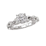 Romance - Elegant Swirl Floral Diamond Setting