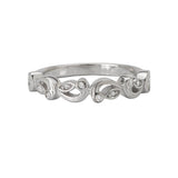 Romance LaVie Matching Swirl Design Diamond Wedding Band