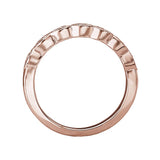 Round Faceted Diamond Band in 14K Rose Gold with Milgrain Detail