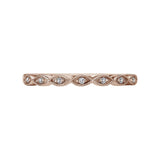 Round Faceted Diamond Band in 14K Rose Gold with Milgrain Detail