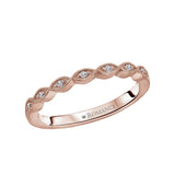 Round Faceted Diamond Band in 14K Rose Gold with Milgrain Detail