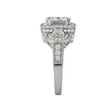 Romance - Three Stone Detailed Halo Diamond Setting