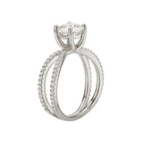 Romance 117111-100K Split Shank Semi-Mount Diamond Ring in 14K White Gold