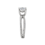 Romance 117111-100K Split Shank Semi-Mount Diamond Ring in 14K White Gold