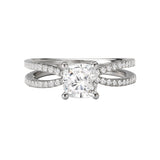 Romance 117111-100K Split Shank Semi-Mount Diamond Ring in 14K White Gold