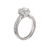 Romance - Vintage Inspired Cushion Halo Diamond Setting
